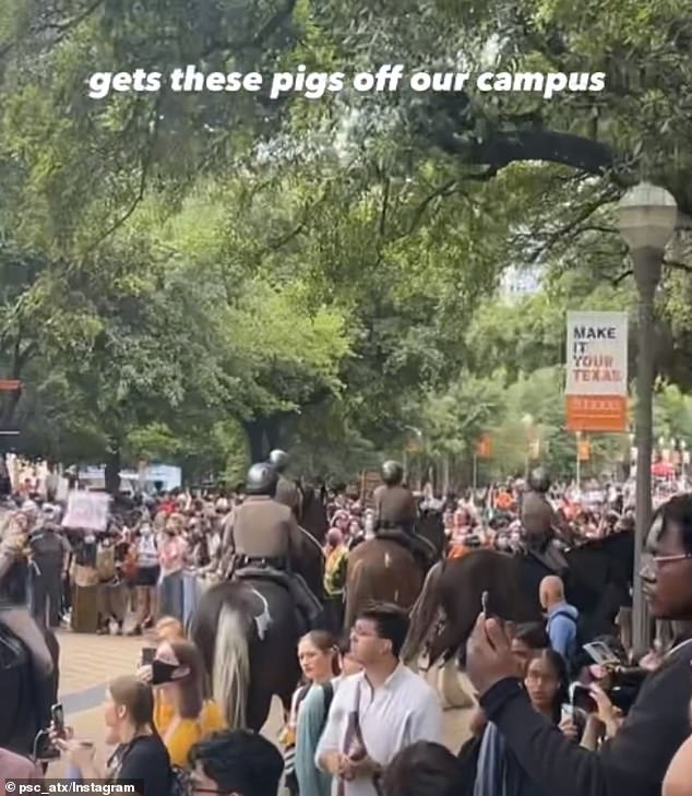 They added: 'get these photos off our campus'