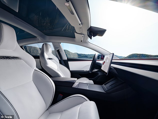 The rest of the Model 3 Performance cabin follows the same minimal look Tesla is known for, with that 15.4-inch touchscreen