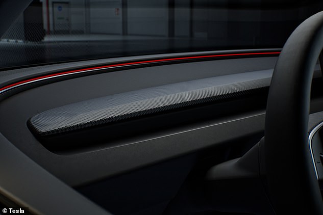 The Performance model also comes with carbon fiber detailing - featuring Tesla's first ever dedicated carbon weave
