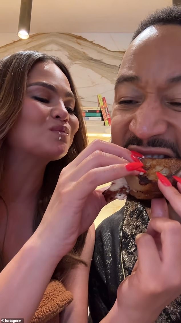 Chrissy Teigen and her husband, singer-songwriter John Legend, joined the jam gang.