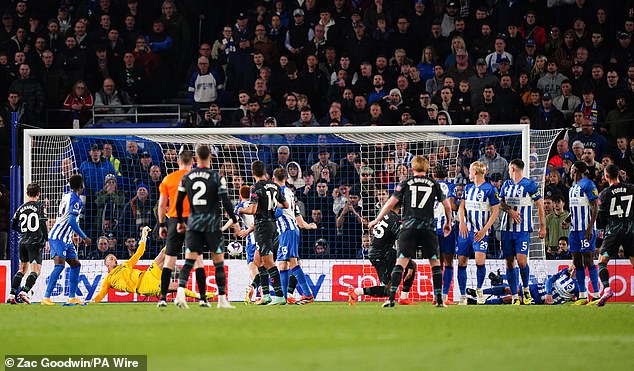 Phil Foden's deflected free-kick doubled Man City's lead in the 26th minute