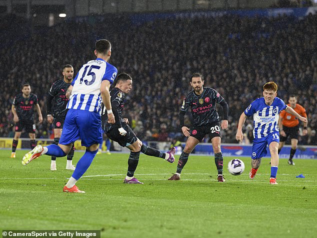 City striker Foden scored their third goal in the 34th minute after a defensive slip