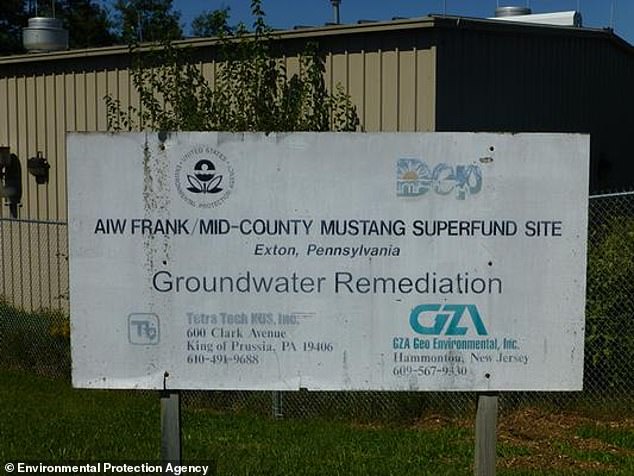 The AIW Frank Corp.  (AIW)/Mid-County Mustang site covers 16 acres in Exton.  The facility produced Styrofoam cups and plates and used chemicals to clean machines that affect the human central nervous system