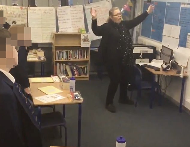 1714300463 790 Moment killer teacher Fiona Beal dances in front of pupils