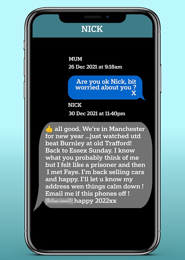 To cover her tracks after Mr Billingham's murder, Beal sent this text message to his mother Yvonne Valentine on December 30, 2021, posing as her dead son.