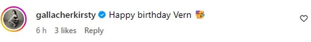 Several famous faces - including a host of Strictly Come Dancing stars - took to the comments section to wish Vernon a happy birthday