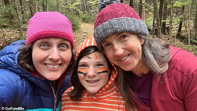 Mecus is survived by her ex-wife (left) Sam and their daughter Hazel (center).  A GoFundMe page has been created by the Adirondack community to support them