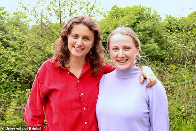 Amber Probyn, 25, and Hazel McShane, 26 (pictured), designed the hands-free 'Peequal' as part of a masters project at the University of Bristol to solve a 'real problem'