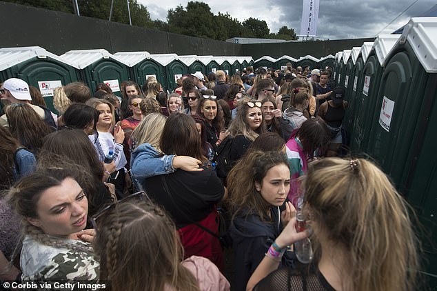 The entrepreneurs, who graduated from the University of Bristol in 2020, found that women spend up to 34 times longer in queues than men because there are ten male urinals for every public women's toilet.  Queues for the toilets at the Parklife Festival 2017 at Heaton Park in Manchester