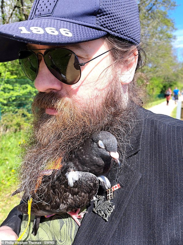 Philip says Bobbi, who likes to relax in his beard, has free rein in the house during the day