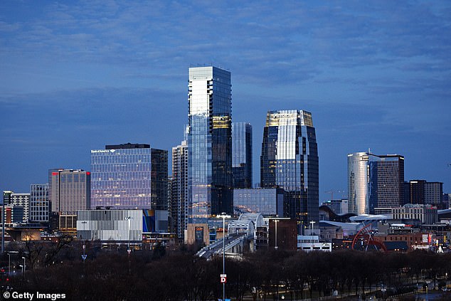 Downtown Nashville seen above from behind Nissan Stadium