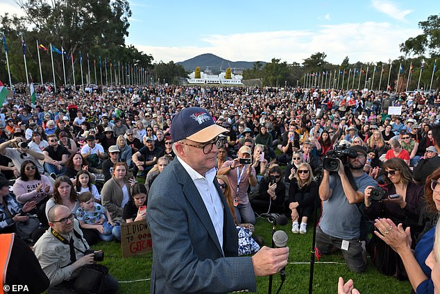 Mr Albanese (pictured) has been branded a liar over comments he made at the meeting last weekend and refused to answer questions about the remarks when asked on breakfast television on Monday.