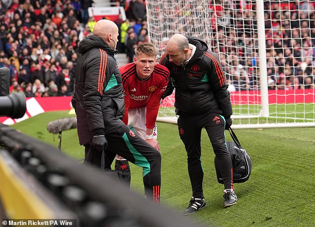 The midfielder appeared to be in serious discomfort as he was helped off the pitch on Saturday