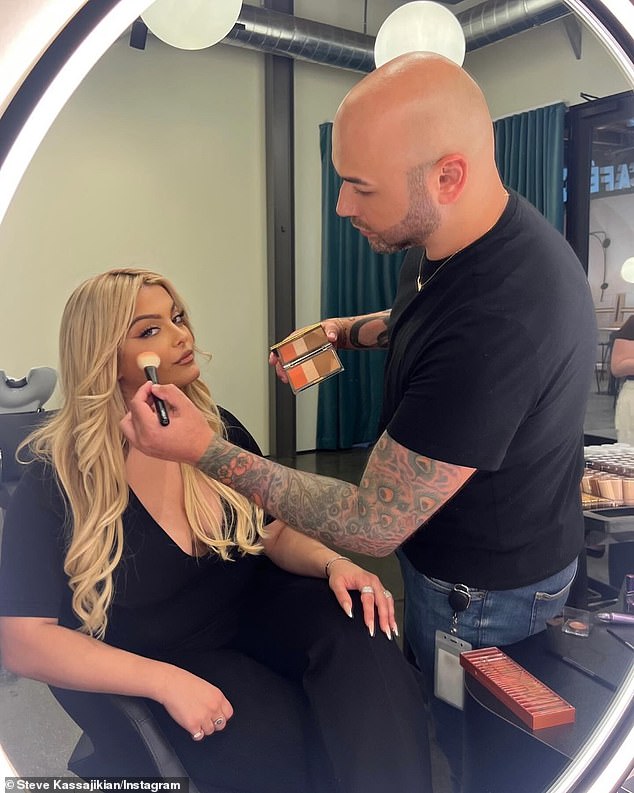 Steve Kassajikian, head of Urban Decay's global artistic department (pictured above with Bebe Rexha), explained how to try out the makeup looks at home