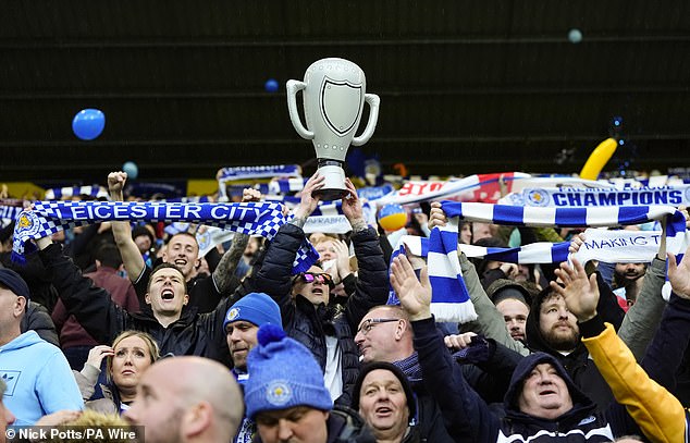 The Leicester supporters were in good spirits throughout as they celebrated their success