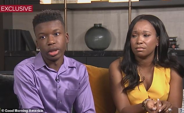 The suit was filed on behalf of Yarl's mother, Cleo Nagbe (pictured right), who says her son is now having trouble with schoolwork in a way he never had before the shooting.