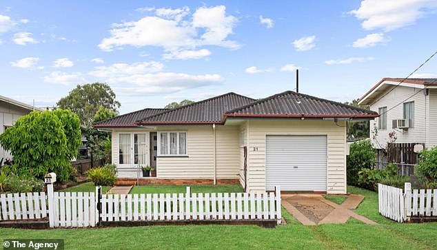 For a borrower with an average mortgage of $600,000, monthly repayments have increased from $2,431 to $3,868 - or by $17,244 per year (pictured is a house in Clontarf near Redcliffe selling for $750,000)