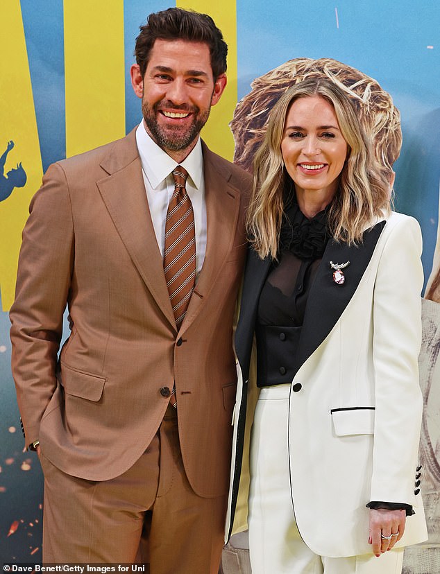 She was previously joined by husband John Krasinski at the film's London premiere last week