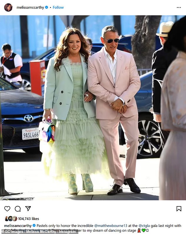 McCarthy posted a photo of herself and her boyfriend Adam Shankman, 59, in Los Angeles on Monday