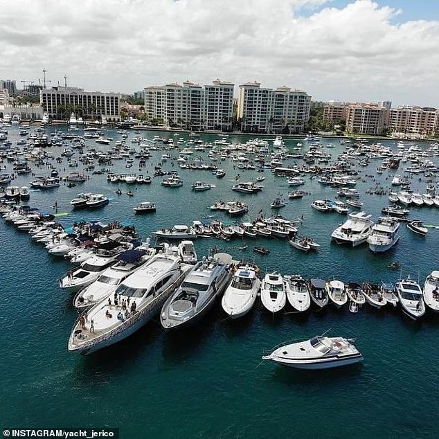 On Sunday, 10,000 partygoers took to Lake Boca Raton for the annual Boca Bash, as boats filled the waters off the coast of Florida