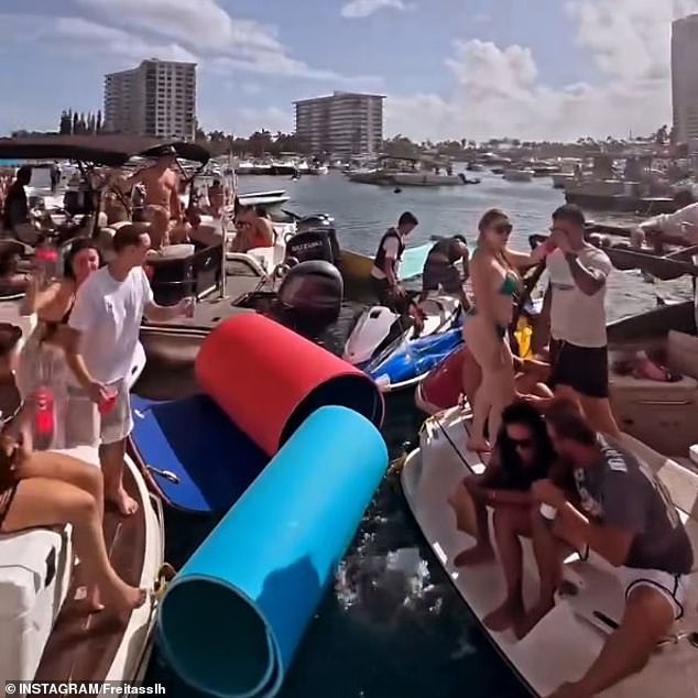 You'll see partygoers sitting on boats in the middle of the lake, sipping alcohol and partying all day