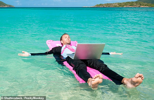 Researchers found that 23 percent of people want to work completely remotely, allowing them to live from anywhere in the world and work for companies in Britain (stock image)