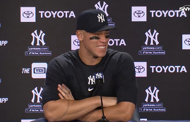 Aaron Judge declined to comment when asked where he was during the New York earthquake