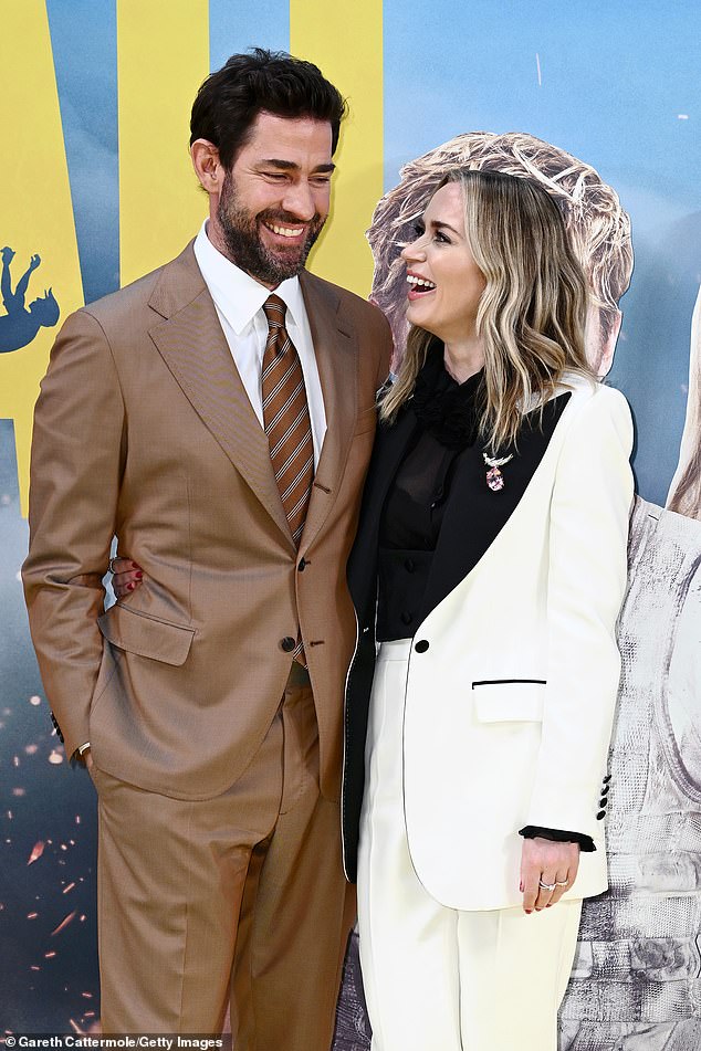 Elsewhere at the star-studded screening, Emily Blunt gave a loved-up display with husband John Krasinski as they walked the red carpet for her new film