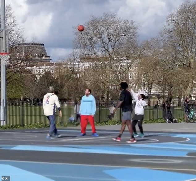 On Wednesday he left fans stunned when he took part in a game of basketball on the court at Clapham Common in South West London.