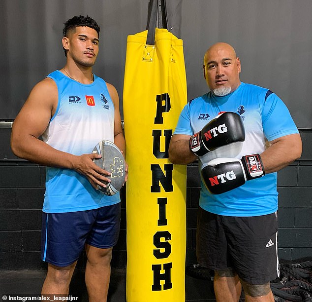 Alex Leapai Sr (pictured right) admits he's a little nervous about his son Alex Junior's first professional fight on Wednesday