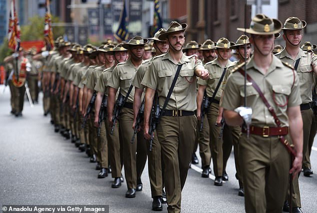 Hundreds of shoppers praised the supermarket giant for putting up the display ahead of Anzac Day commemorations (pictured)