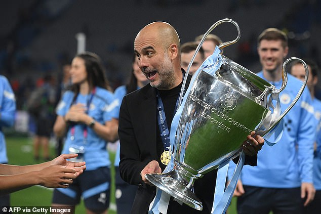 Guardiola led City to a Treble last season and is now embarking on a historic double Treble