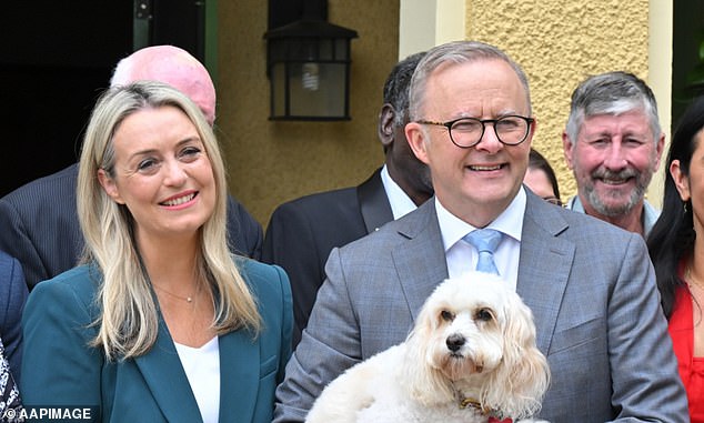 Anthony Albanese (pictured right, next to fiancée Jodie Haydon) says the shift from old forms of energy won't be easy