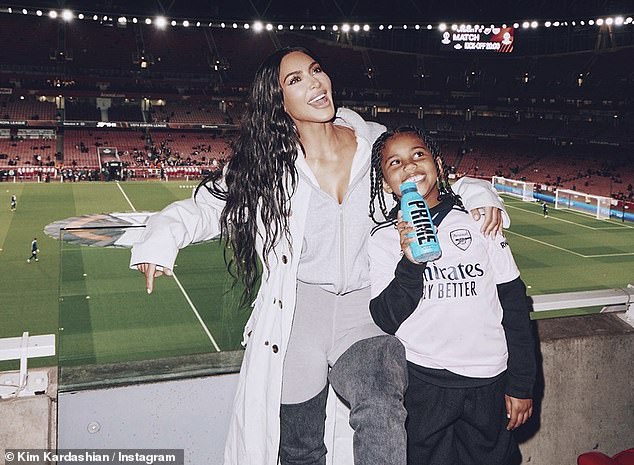 The reality TV icon traveled to Arsenal in the Emirates with her son Saint last season