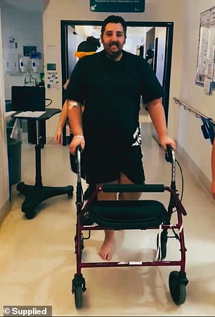 After his two-week coma, Theo had to learn to walk again and build up strength because his muscles became weak and exhausted