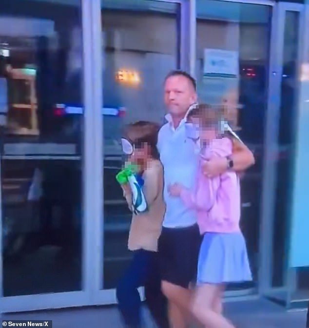 A father is being hailed as a hero for putting eye masks on his children so they didn't see NSW police responding to a mass stabbing