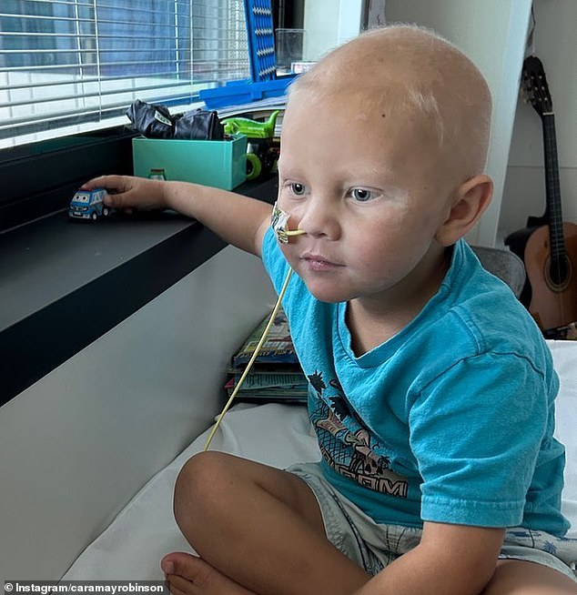 Queensland toddler Max Robinson (pictured) was diagnosed with leukemia in March 2021 but recently suffered a relapse