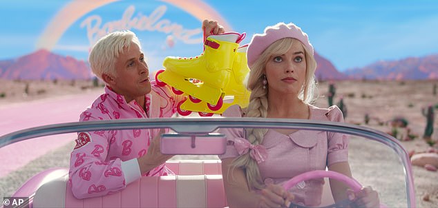 Bridgerton showrunner Shonda Rhimes has thrown shade at the Barbie movie, saying people were 'trying to make the movie so much more' than Barbed Wire (pictured Margot Robbie and Ryan Gosling in the film) in a new interview