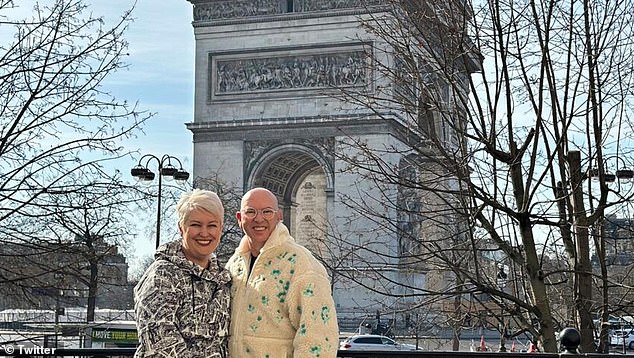 Pharmaceutical entrepreneurs Reid and Giles (pictured together in Paris) have an estimated combined fortune of $550 million