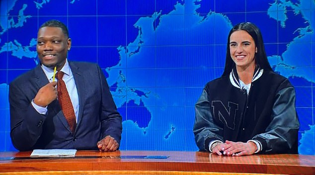 Caitlin Clark made a shocking appearance on Saturday Night Live ahead of the WNBA draft