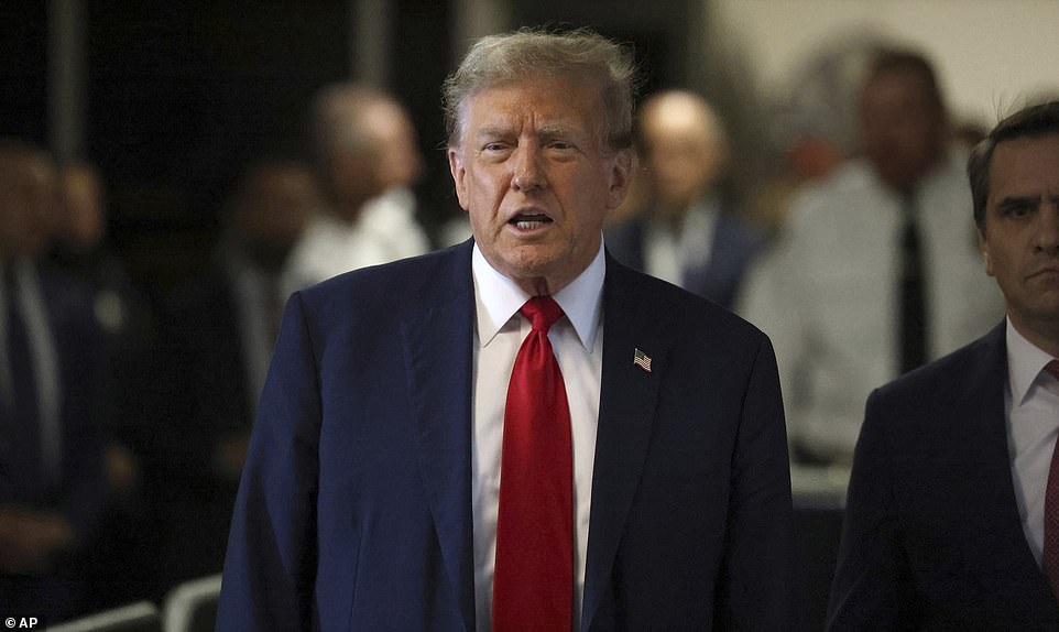 Donald Trump could still run for president in 2024 if convicted of a crime.  The 77-year-old will be at the Manhattan courthouse on Monday as jury selection begins at the start of the former president's first criminal trial.  Trump is accused of falsifying business documents related to the hush money payment to Stormy Daniels to keep their affair quiet ahead of the 2016 election.