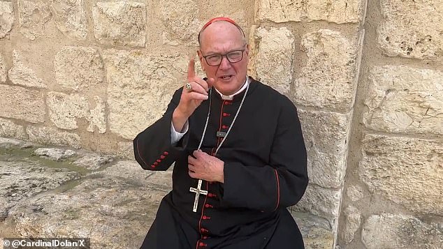 Cardinal Dolan linked Israel's long history of defending against attacks from its neighbors to his visit to the nursery, where nuns care for abandoned babies