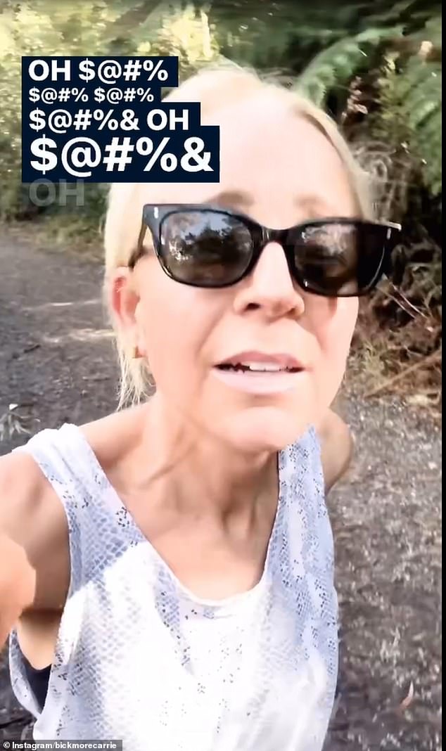 Carrie Bickmore (pictured) made some nasty words while preparing for her upcoming half marathon