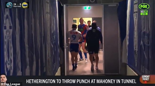 Two footy stars were involved in an altercation in the tunnel after the match