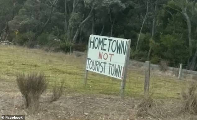 The sign that reads 'birthplace, not a tourist town!'  (pictured) was established in Denmark, in Western Australia, but has since been removed by the Shire of Denmark Council