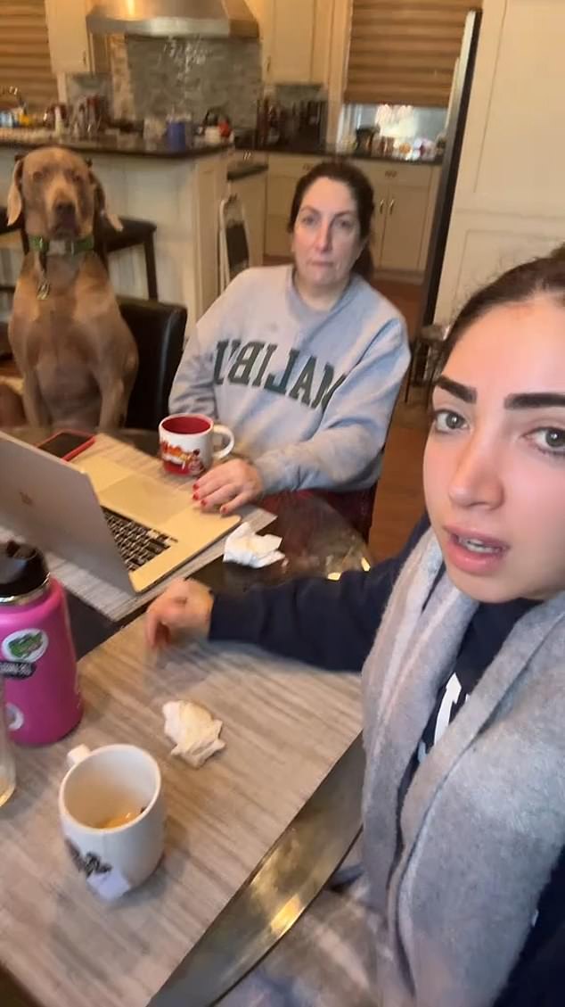 Federica Finocchiaro posted a video on March 25 of her and her mother Domenica Vinci with their dog Grayson at the dining table.