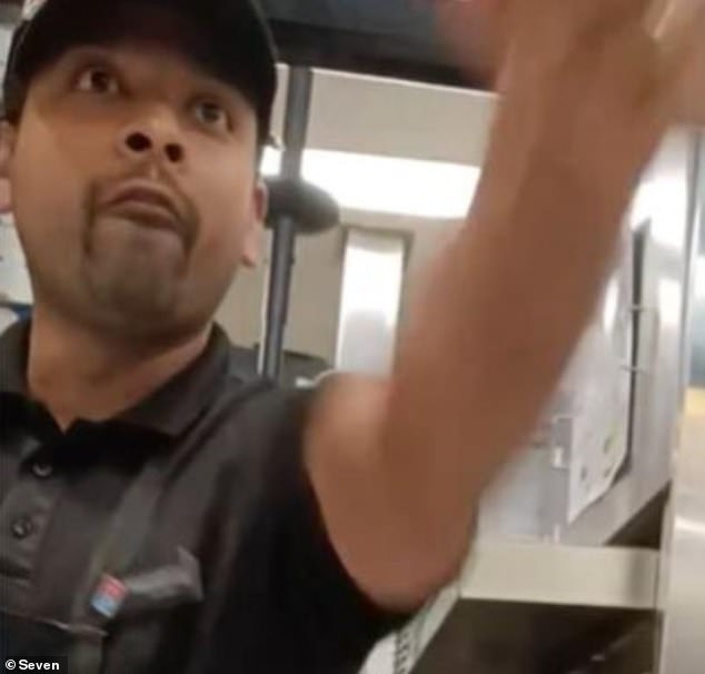 An angry Domino's Pizza owner in Mount Gambier (pictured) was caught on camera losing it to a grandmother who tried to return a $12 pizza