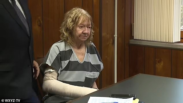 Marshella Chidester (pictured), 66, has been charged with manslaughter for allegedly driving her SUV into the wall of the Swan Creek Boat Club, where a child's birthday party was being held on Saturday.