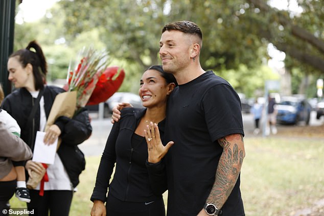 Their surprise wedding comes just weeks after they confirmed their engagement in February, with Guy popping the question during their morning run