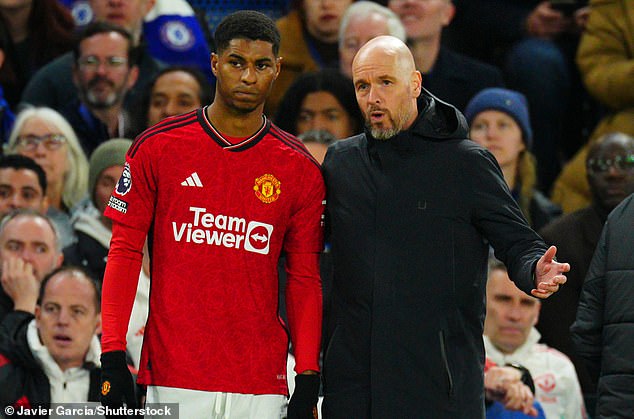 Erik ten Hag dropped Marcus Rashford after 4-3 defeat to Chelsea but says his form is 'improving'